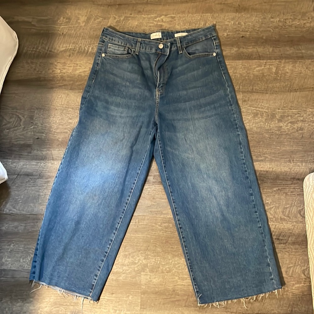 Wonderful wide leg crop jeans. Work once. Very cute just too big now.